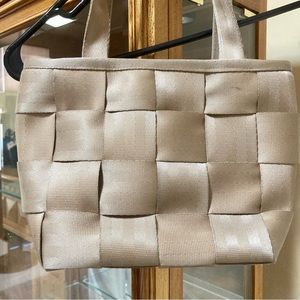 Upcycled car seatbelts novelty handbag by Harvey’s